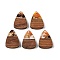 Resin & Wood Pendants, with Gold Foil, Triangle Charm, Saddle Brown, 23x15x3mm, Hole: 2mm