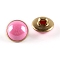 1-Hole Brass Resin Button, Flat Round, Hot Pink, 10x8mm, Hole: 3x2.5mm