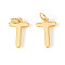 Brass Charms, with Jump Rings, Letter, Real 18K Gold Plated, Letter.T, T: 10x6.5x1mm, Hole: 2.5mm