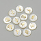 Freshwater Shell Pendants, Flat Round, Golden, 16x3.5~4mm, Hole: 1.2mm