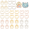 Olycraft 32Pcs 8 Styles Cat Head Paw Print Alloy Open Back Bezel Charms, for DIY UV Resin, Epoxy Resin, Pressed Flower Jewelry, Mixed Color, 30~32x29mm, 4pcs/style