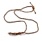 Necklace Makings, with Wax Cord and Wood Beads, Coconut Brown, 29-7/8 inch(76~81cm)