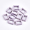 Handmade Porcelain Bead Frames, Bright Glazed Porcelain, Rectangle, Plum, 16.5x12.5x5.5mm, Hole: 2mm