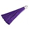 Fiber Tassel Big Pendant Decorations, with Platinum Plated Brass Finding, Purple, 70~73x7~25mm, Hole: 1.8mm