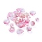 Electroplate Transparent Glass Beads, Mixed Shapes, Pink, 5~21x6~14x3~10mm, Hole: 0.9~1.2mm