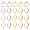 ARRICRAFT 20Pcs 5 Colors Brass Huggie Hoop Earring Findings, with Horizontal Loops, Mixed Color, 14x11.5x3mm, Hole: 1.6mm, Pin: 0.8mm, 4Pcs/color