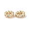 Brass Micro Pave Cubic Zirconia Spacer Beads, Flat Round, Real 18K Gold Plated, 8x3mm, Hole: 4mm