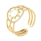 Ion Plating(IP) 304 Stainless Steel Enamel Helm Cuff Finger Rings, Open Rings for Women, Real 18K Gold Plated, 13mm