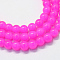 Baking Painted Imitation Jade Glass Round Bead Strands, Magenta, 6.5mm, Hole: 1.5mm, about 145pcs/strand, 31.8 inch