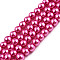 Baking Painted Pearlized Glass Pearl Round Bead Strands, Medium Violet Red, 6~7mm, Hole: 1mm, about 135~140pcs/strand, 31.4 inch