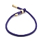 Cotton Cord Bracelets, with Brass Finding, Long-Lasting Plated, Real 24K Gold Plated, Medium Purple, 8-1/2 inch(21.5cm)~9 inch(23cm)