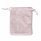 Velvet Jewelry Drawstring Bags, with Satin Ribbon, Rectangle, Misty Rose, 10x8x0.3cm