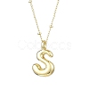 1Pc Initial Letter Brass Pendant Necklaces NJEW-YW0001-24S-1