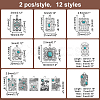 24Pcs 12 Styles Synthetic Turquoise Pendants PALLOY-PH0002-20-2