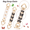 2Pcs 2 Colors Butterfly Alloy Enamel Bag Strap Extender FIND-WR0007-24-6