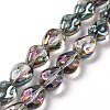 Transparent Electroplate Glass Beads Strands GLAA-C025-02K-1