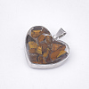Natural Tiger Eye Pendants STAS-T043-01P-2