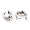 Tarnish Resistant 201 Stainless Steel Huggie Hoop Earrings Findings STAS-A167-01B-P-3