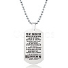201 Stainless Steel To My Daughter Dog Tag Pendant Ball Chain Necklaces FS-WG527E6-30-1