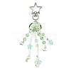Flower Glass & Plastic Pearl & Alloy Pendant Decorations HJEW-JM03433-4