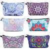 6Pcs 6 Colors Polyester Tarp Zip Cosmetic Pouches ABAG-SZ0001-25-1