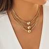 Brass Box Chains Multi-strand Necklaces NJEW-C040-01C-2