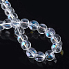 Electroplate Glass Beads Strands X-EGLA-Q062-8mm-A08-2