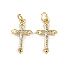 Brass Micro Pave Cubic Zirconia Pendants ZIRC-P060-21G-1-1