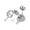 Brass Stud Earrings Findings EJEW-H128-04P-2