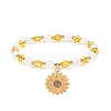 Acrylic Beaded Stretch Bracelet with Alloy Enamel Charms for Women BJEW-JB08727-4