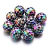 10Pcs UV Plating Colours Acrylic Beads OACR-S146-01A-1