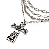 Alloy Multi Layered Necklaces for Women NJEW-U013-04P-3