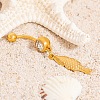 304 Stainless Steel Crystal Rhinestone Carved Barbell Dangle Belly Rings LS-STAS-C147-18B-G-2