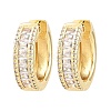 Brass Micro Pave Cubic Zirconia Hoop Earrings KK-CBA8324-06G-01-4