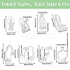 36Pcs 6 Styles Brass Clip-on Earring Converters Findings KK-SC0004-73-2