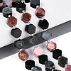 Natural Rhodonite & Eagle Eye & Obsidian Beads Strands G-N358-03A-03-1