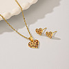 Elegant and Delicate Oil Drop Heart Earrings Necklace Set for Women VQ1902-1