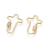 Brass Micro Pave Cubic Zirconia Screw Carabiner Lock Charms ZIRC-I031-20G-2