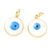 Brass Enamel Pendants ZIRC-J025-71G-B-2