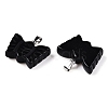 Natural Obsidian Carved Butterfly Pendants G-N342-01A-3