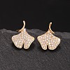 Brass Micro Pave Clear Cubic Zirconia Stud Earrings WGF80BB-01-1