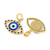 Rack Plating Brass Micro Pave Cubic Zirconia Pendant KK-H486-20G-04-2