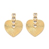 Brass Micro Pave Clear Cubic Zirconia Stud Earrings KK-U058-61G-4