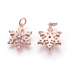 Brass Micro Pave Cubic Zirconia Pendants KK-F774-10RG-NR-2