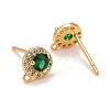 Brass Micro Pave Cubic Zirconia Stud Earrings Findings X-ZIRC-C030-01G-2