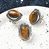 Natural Tiger Eye Adjustable Rings RJEW-I108-01AS-12-1