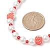 3Pcs 3 Style Fruit Polymer Clay & Glass Seed & Acrylic Pearl Beaded Necklaces Set NJEW-JN04582-5