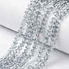 Electroplate Transparent Glass Beads Strands EGLA-A034-T6mm-F10-1