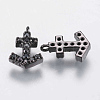 Brass Micro Pave Cubic Zirconia Charms ZIRC-G132-58B-2