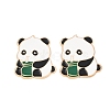 Panda with Bamboo Alloy Enamel Cabochons AL-CBA1A6F-06KCG-D-1